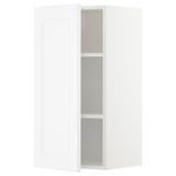 A white METOD wall cabinet with a rectangular design and adjustable shelves.