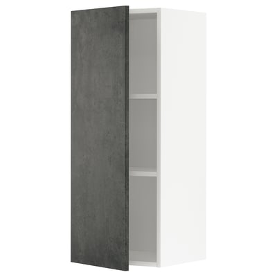 METOD open wall cabinet, dark grey, white, rectangular, adjustable shelf.