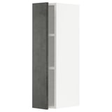 METOD wall cabinet, dark grey, white interior, rectangular, modern kitchen unit.
