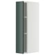 A METOD kitchen cabinet with a high-gloss grey-green door and a white body, featuring a modern, sleek design.