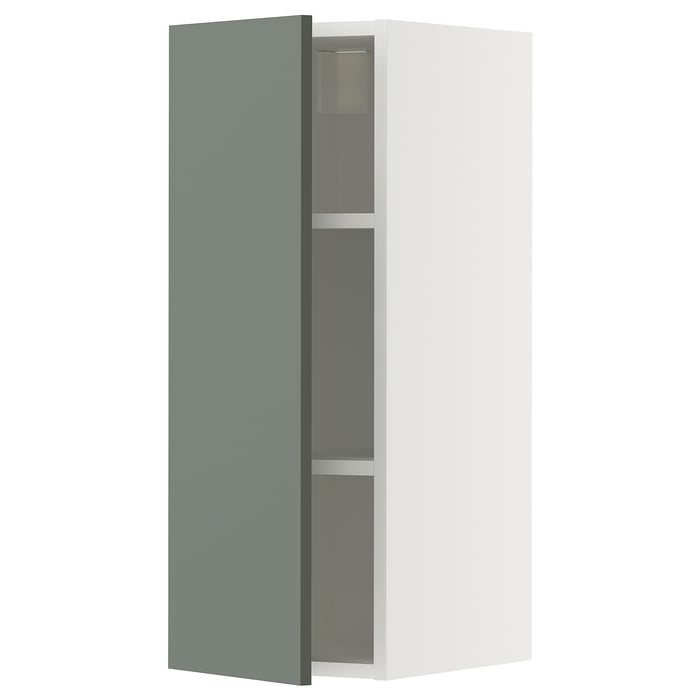 METOD Wall with shelves white/Nickebo matt greygreen IKEA