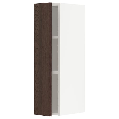 The METOD kitchen cabinet dark brown sinarp wood fronts with a sleek, rectangular design and oak veneer.