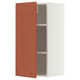METOD Wall cabinet with shelves, white/Terrsjö red-brown wave pattern, 40x80 cm