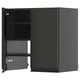 Black METOD kitchen cabinet with matte black doors, metal handles, and adjustable shelves.