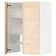 A METOD kitchen cabinet with a light ash wood door, featuring a three-shelf interior and sturdy frame construction.
