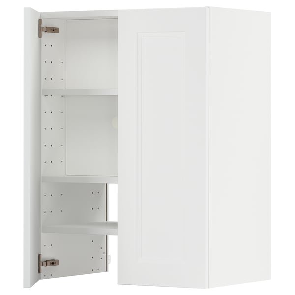 White kitchen cabinet with adjustable shelves and modern design.