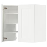 A white METOD kitchen cabinet with adjustable shelves and reversible door.