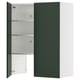 An open green METOD cabinet with adjustable shelves. It a modern design with a sturdy construction.