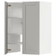 A white METOD kitchen cabinet with adjustable shelves and a reversible door, featuring a classic design with beveled edges.