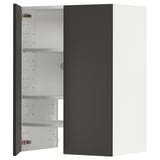 Modern black cabinet from METOD kitchen system, rectangular with adjustable shelves, sleek design.