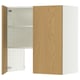 A white METOD cabinet with a wooden door. It has adjustable shelves and is designed for kitchen storage.