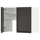 Modern black and white kitchen cabinet with adjustable shelf, right-side door.