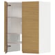METOD kitchen cabinet, oak look, minimalist design, white interior, handles integrated.