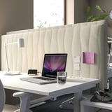 MITTZON acoustic screen on desk, off-white, dividing workspace.