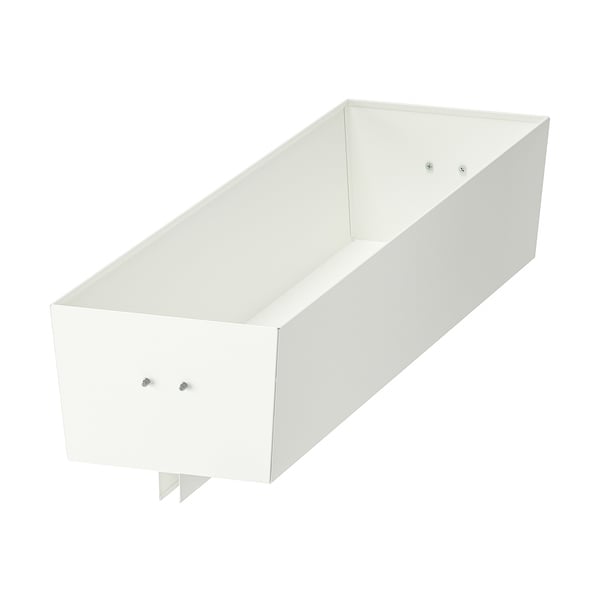 MITTZON white rectangular storage container with steel legs and side handles.