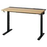 MITTZON adjustable desk, wood & black metal, 10-year guarantee