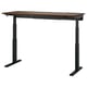 Adjustable sit-stand desk, MITTZON, black, wood top.