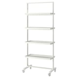 MITTZON shelving unit on wheels, 4 shelves for office storage.