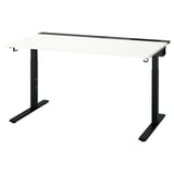 MITTZON adjustable desk, black; steel and wood, rectangular shape, modern design.