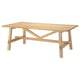Option: MÖCKELBY light wood rectangular dining table with sturdy farmhouse legs.