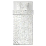 MÖJLIGHET terrazzo-patterned kids duvet in white with multicolor squares, made of 100% cotton.