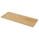 Option: MÖLLEKULLA wood worktop. Light brown oak. Rectangle shape. Natural veneer pattern.