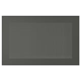 A MÖRTVIKEN metal black front panel. Its rectangular with a perforated design for signal transparency.