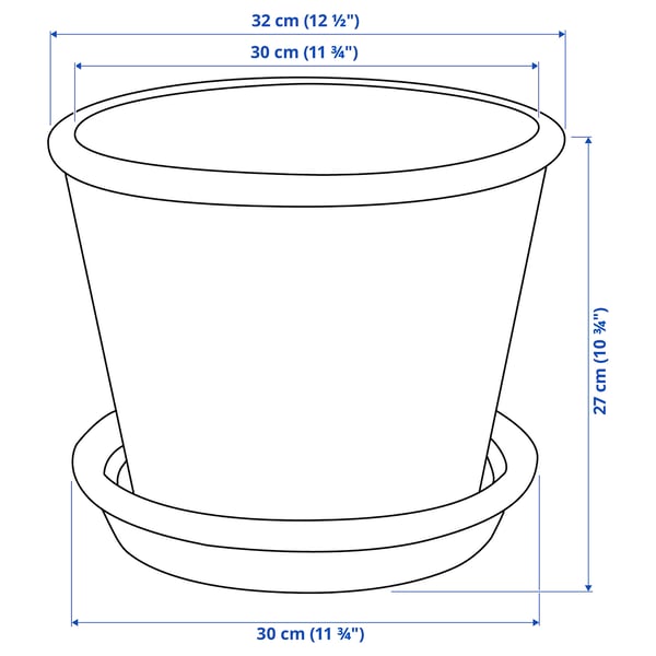Illustration with measurements for the product: MUSKOTBLOMMA.
