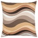 Option: Recycled cotton pillow, MYGGBLOMSTER, wavy earth tones, zip closure.