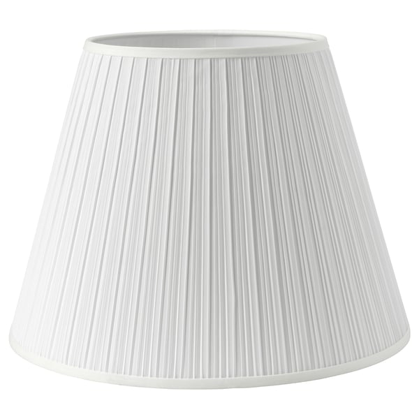 MYRHULT white pleated lampshade, polyester, conical shape, classic design.
