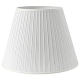 MYRHULT white pleated lampshade, polyester, conical shape, classic design.