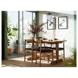 NACKANÄS / NACKANÄS Table and 4 chairs, acacia/acacia, 140 cm