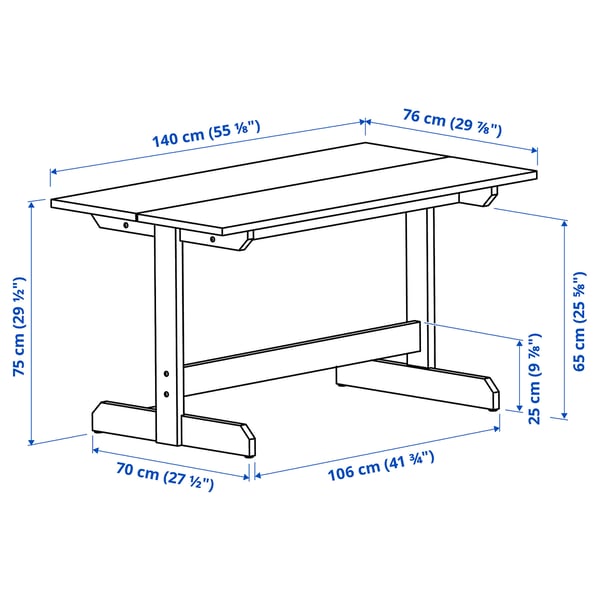 Illustration with measurements for the product: NACKANÄS.