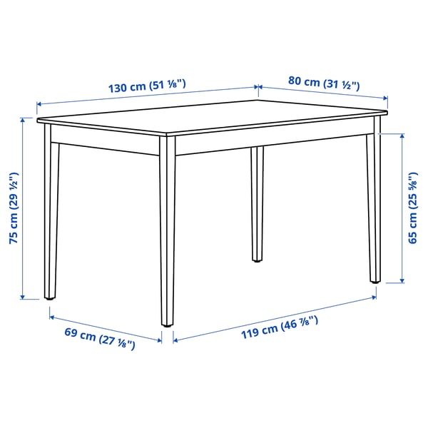 NÄSINGE / BERGMUND Table and 4 chairs, dark brown stained beech veener/Gunnared medium grey black, 130x80 cm