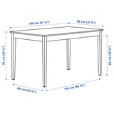 NÄSINGE / BERGMUND Table and 4 chairs, dark brown stained beech veener/Gunnared medium grey black, 130x80 cm