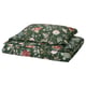 Green floral NÄSSELKLOCKA duvet cover, cotton-viscose blend, rectangular, sateen finish.