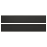 Two horizontal black rectangular panels side by side, modern and sleek design.