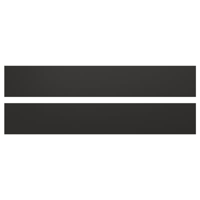 Two horizontal black rectangular panels side by side, modern and sleek design.