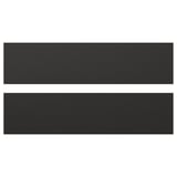 Black rectangular panels, NICKEBO fronts, stylish modern design, recycled materials.