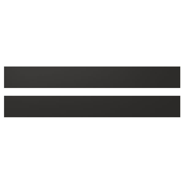 Black rectangular panels; modern, stylish design; recycled materials.