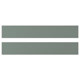 Two NICKEBO drawer fronts in grey-green with a smooth, matt surface and straight lines.