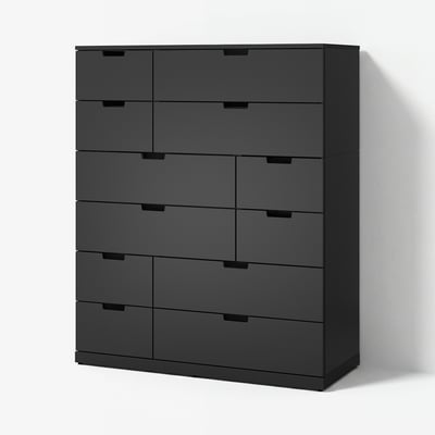 NORDLI Chest of 12 drawers, anthracite, 120x145 cm
