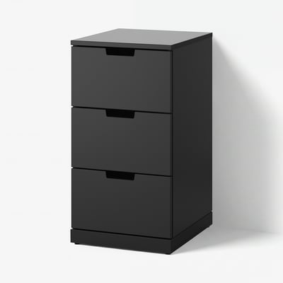 NORDLI Chest of 3 drawers, anthracite, 40x76 cm