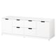 Boston white NORDLI chest with modern six-drawer design.