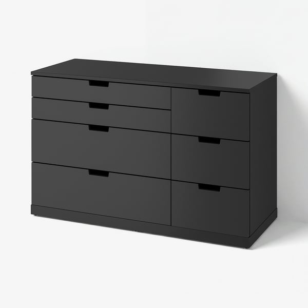 NORDLI Chest of 7 drawers, anthracite, 120x76 cm