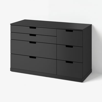 NORDLI Chest of 7 drawers, anthracite, 120x76 cm