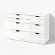 NORDLI Chest of 7 drawers, white, 120x76 cm
