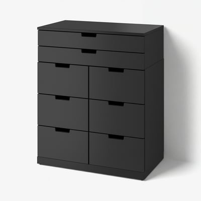 NORDLI Chest of 8 drawers, anthracite, 80x99 cm