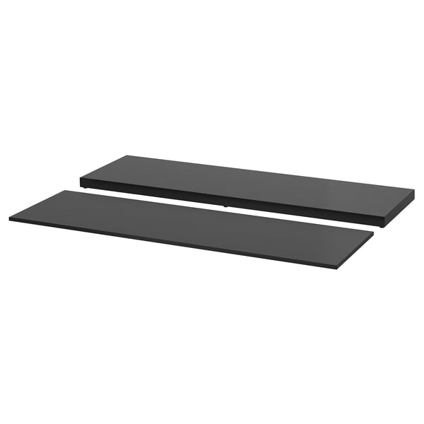 Pair of black NORDLI shelf tops.