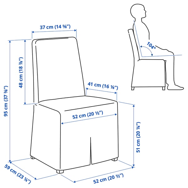 Illustration with measurements for the product: NORDVIKEN.